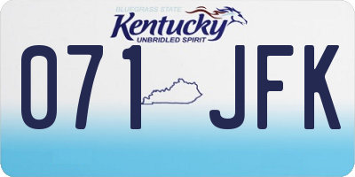 KY license plate 071JFK