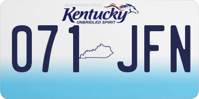 KY license plate 071JFN