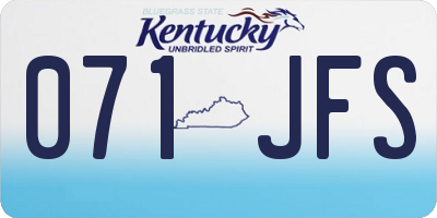 KY license plate 071JFS