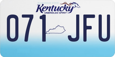 KY license plate 071JFU