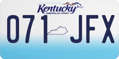 KY license plate 071JFX