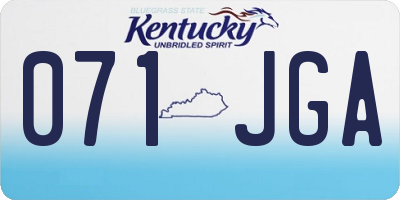 KY license plate 071JGA
