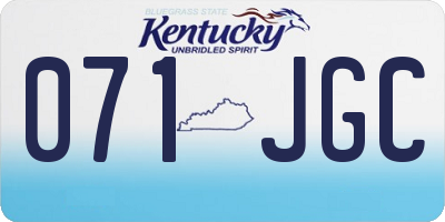 KY license plate 071JGC