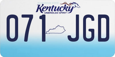 KY license plate 071JGD
