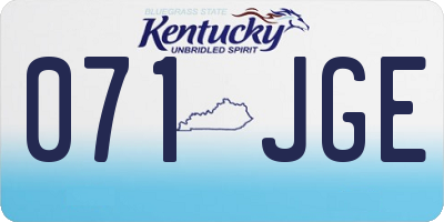 KY license plate 071JGE