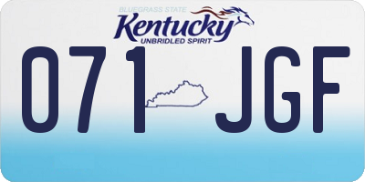 KY license plate 071JGF
