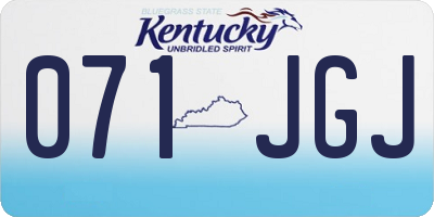 KY license plate 071JGJ