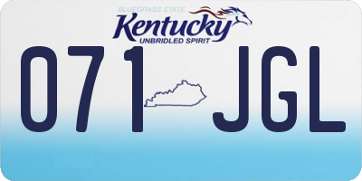 KY license plate 071JGL