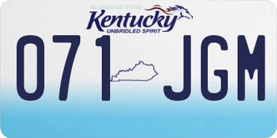 KY license plate 071JGM