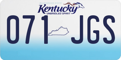 KY license plate 071JGS