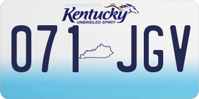 KY license plate 071JGV