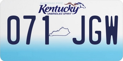 KY license plate 071JGW