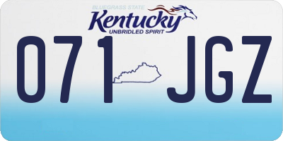 KY license plate 071JGZ