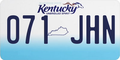 KY license plate 071JHN