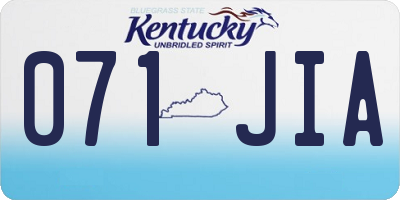 KY license plate 071JIA