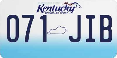KY license plate 071JIB