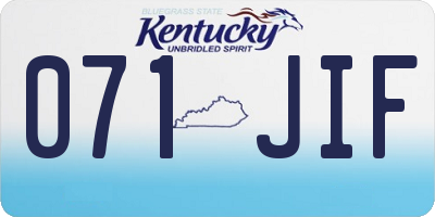 KY license plate 071JIF