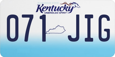 KY license plate 071JIG