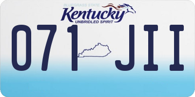 KY license plate 071JII