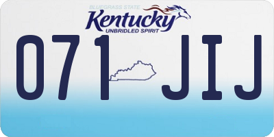 KY license plate 071JIJ