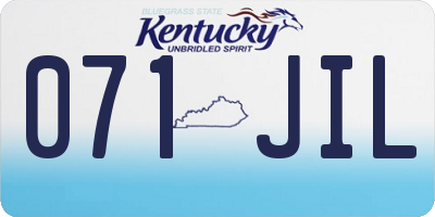 KY license plate 071JIL