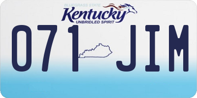 KY license plate 071JIM