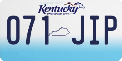 KY license plate 071JIP