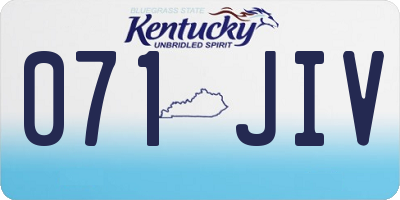 KY license plate 071JIV