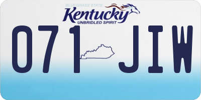 KY license plate 071JIW