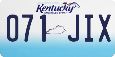 KY license plate 071JIX