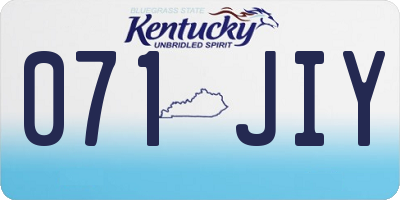 KY license plate 071JIY