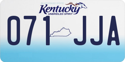 KY license plate 071JJA