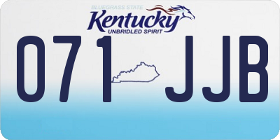 KY license plate 071JJB