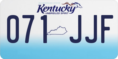 KY license plate 071JJF
