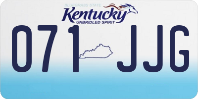 KY license plate 071JJG