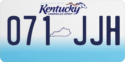 KY license plate 071JJH