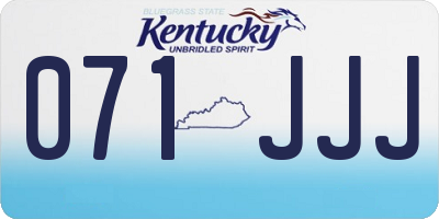 KY license plate 071JJJ