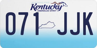 KY license plate 071JJK