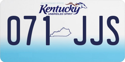 KY license plate 071JJS