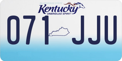 KY license plate 071JJU