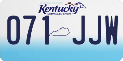KY license plate 071JJW