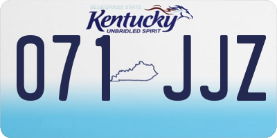 KY license plate 071JJZ