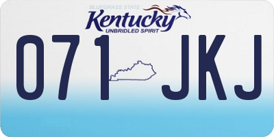 KY license plate 071JKJ