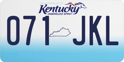 KY license plate 071JKL