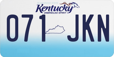 KY license plate 071JKN