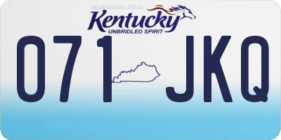 KY license plate 071JKQ