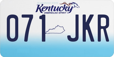 KY license plate 071JKR