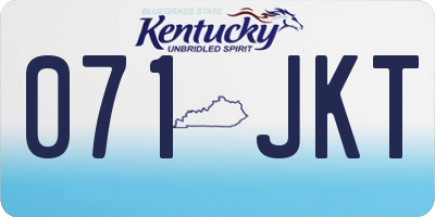 KY license plate 071JKT