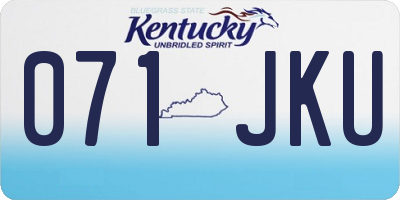 KY license plate 071JKU