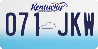 KY license plate 071JKW
